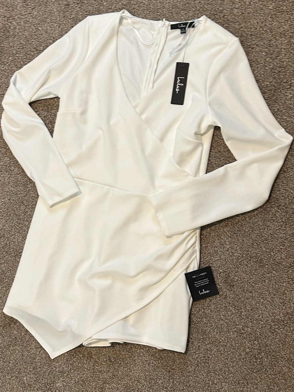 NWT Lulu's White Long Sleeve Skort Romper Size XL Bridal